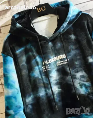 Модерен мъжки реверсивен суичър с подплата, 2цвята , снимка 4 - Суичъри - 47864535