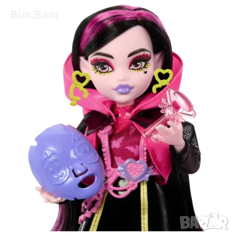 Оригинална кукла Monster High Neon Frights - Draculaura / 19+ изненади, снимка 3 - Кукли - 50819401