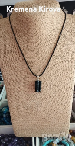 Колие с черен турмалин. Бижута Луди гъби., снимка 2 - Колиета, медальони, синджири - 50903437