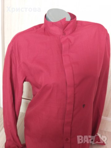 Мъжка риза в бордо - размер М - 8,00лв., снимка 4 - Ризи - 28705746