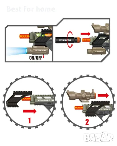 Игрален комплект- Модулен пистолет, със звук и светлина Toi Toys , снимка 3 - Други - 49722566