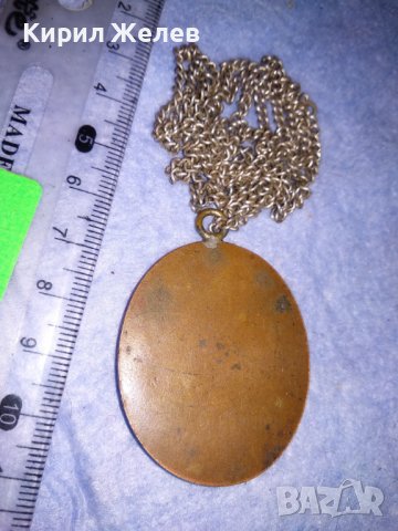 СТАРИНЕН МЕДЕН МЕДАЛЬОН УНИКАТ с ВЕНЕЦИАНСКО СТЪКЛО МУРАНО и ДЕБЕЛО ПОСРЕБРЕНА МЕДНА ВЕРИЖКА 36467, снимка 12 - Антикварни и старинни предмети - 39942128