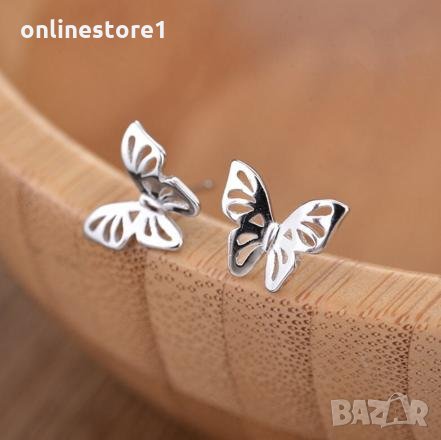 Сребърни Обеци Пеперуда - 925 печат сребро BA202