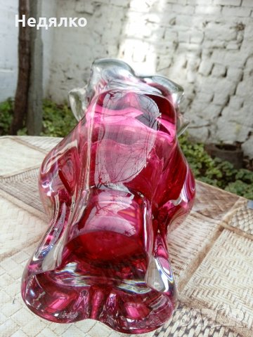 Винтидж ваза Мурано,оловен кристал,Нова с кутия, снимка 3 - Антикварни и старинни предмети - 35174605