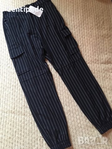 SALE!Елегантен карго панталон висока талия, странични джобове Bershka, снимка 1 - Панталони - 28238434