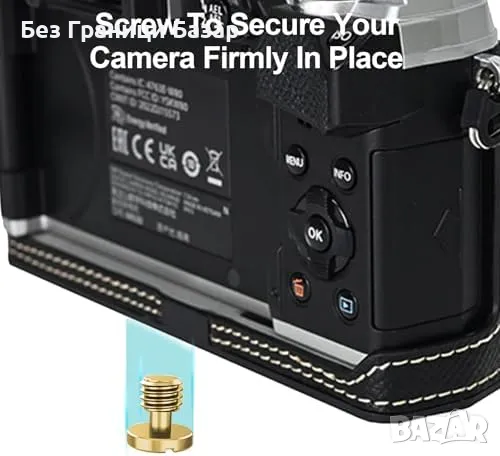 Нов кожен Стилен калъф + капачка за фотоапарат Olympus OM-5/OM-D E-M5 III, снимка 5 - Фотоапарати - 49134314