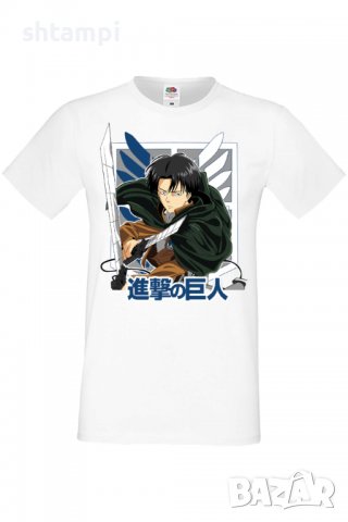Мъжка тениска Attack on Titan Levi Ackerman, Анимация,игра,Празник,Повод,