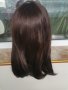 Нова средна дължина тъмно кестенява перука с бретон - 45 см - мод.94, снимка 8