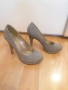 Елегантни блестящи дамски обувки на висок ток - размер 37, снимка 1 - Дамски обувки на ток - 44885016