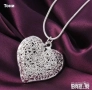 Нежно Сребърно Колие Сърце Ново , снимка 1