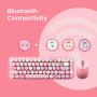 Perixx PERIDUO-802PK Bluetooth мини клавиатура и мишка - розово, снимка 4