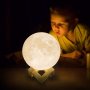 3D лампа със стойка Луна с активиране чрез почукване, снимка 8