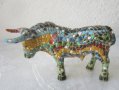 Бик телец фигура пластика,статуетка, Испания, други бикове, керамика, дърво, дървен, снимка 2