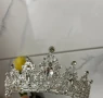 1бр. Висококачествена сплав Тиара Булчинска корона от планински кристал, Блестяща, Принцеса Кралица, снимка 8