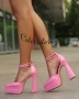 Сандали на ток - розов лак - VTK2(3), снимка 1