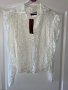 Нова с етикета класическа дантелена елегантна бяла еластична блуза , снимка 3