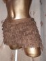 Liver.island  S/M Кафеви велурени къси панталонки с ресни , снимка 2