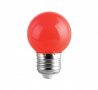 Лампа сфера мини, жълта/зелена/синя/червена LED, клас F, цокъл E27, 220V, 1W