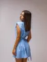 Синя елегантна дамска къса рокля , снимка 2