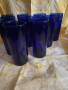 Винтидж кобалтово синьо стъкло чаши, снимка 3