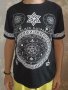 Black kavar L- Оригинална черна тениска с бели зодиакални щампи 