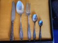 прибори за хранене, к-т от 30 прибора от посребрен мелхиор + черпак, красиви, солидни , от СССР, снимка 4