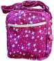 Чанта за рамо с два ципа и с дълга дръжка Звезди в розово, снимка 1 - Чанти - 32357300