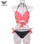 2022 Секси дамски бански костюм горнище кръст превръзка бикини комплект плажен бански костюм за плув, снимка 13