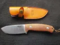 Италиански ловен нож LION STEEL,M3 ST Wood Santos,кожена кания,LN407, снимка 1