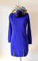 Елегантна рокля в наситено син цвят и кашмирен ша, снимка 1 - Рокли - 44884912