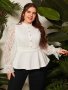 Бяла блуза, Дантелена бяла блуза, Елегантна блуза, Ефектна бяла блуза, снимка 1 - Блузи с дълъг ръкав и пуловери - 43366947