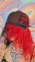 👑 💗Ново ! Артистична Двуцветна Чуплива Перука Средна Дължина Круела - Черен / Червен Цвят КОД 9106, снимка 8