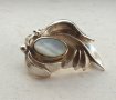 Сребърна брошка, ръчна изработка със седеф, снимка 2