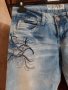 Дънки ELEVEN JEANS с Бродерия и Паети декорация НОВИ,избелени ефекти-уникален модел, снимка 3