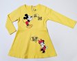 Рокля с Mickey и Minnie в жълто