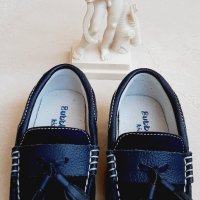 Мокасини за момче от тъмно син велур с пискюл, снимка 3 - Детски обувки - 33519926