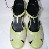 Roberta обувки, платформа 7см, светло зелен естествен велур – 37 номер, 24.5см, снимка 5 - Дамски ежедневни обувки - 28761721