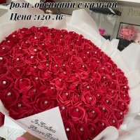 Букет от 101 рози обсипани с камъни , снимка 4 - Подаръци за жени - 43450066