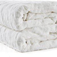 Одеяло Qucover, бяло пухкаво одеяло с двустранен дизайн, 150x200 см, снимка 2 - Олекотени завивки и одеяла - 43166871