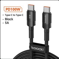 Кабел Toocki 100W Type C - Type C-PD 3.0..Quick Charge 4.0, пренос на данни, дължина 2 метра., снимка 1 - USB кабели - 43004167