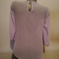 Елегантна лилава полупрозрачна блуза р-р Л, снимка 5 - Корсети, бюстиета, топове - 36804675