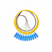 Оптичен кабел DeTech, SC, Pigtail, UPC, Singlemode, 1.5м, Жълт, снимка 1 - Други - 36545206