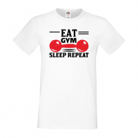 Мъжка тениска Eat Gym Sleep Repeat,Фитнес.спорт,Щанги,Тренировки,Спортуване,Gym., снимка 1 - Тениски - 36506954