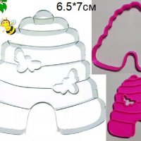 Пчелно гнездо кошер пластмасов резец форма фондан тесто бисквитки, снимка 1 - Форми - 27738230