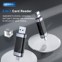 Orico четец за карти Card Reader USB Type C/A Black - CD2D-AC2-BK, снимка 3 - USB Flash памети - 43062354
