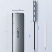 Нов алуминиев свръхскоростен USB сплитер за трансфер на данни Хъб лаптоп, снимка 2 - Други - 37740999