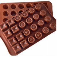 Квадратни и кръгли бонбони силиконов молд за шоколадови бонбон гипс желе лед, снимка 1 - Форми - 28524358