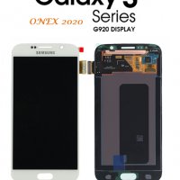 Нов 100% Оригинален LCD Дисплей + Тъч скрийн за Samsung Galaxy S6 SM-G920F Бял, снимка 1 - Резервни части за телефони - 33615195