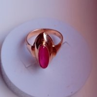 Антикварен руски златен пръстен с рубин, снимка 3 - Пръстени - 43068862