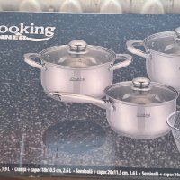 Комплект тенджери Madeline Cooking by Heinner, 10 части, Индукция, Инокс, снимка 4 - Съдове за готвене - 43706694
